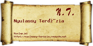 Nyulassy Terézia névjegykártya